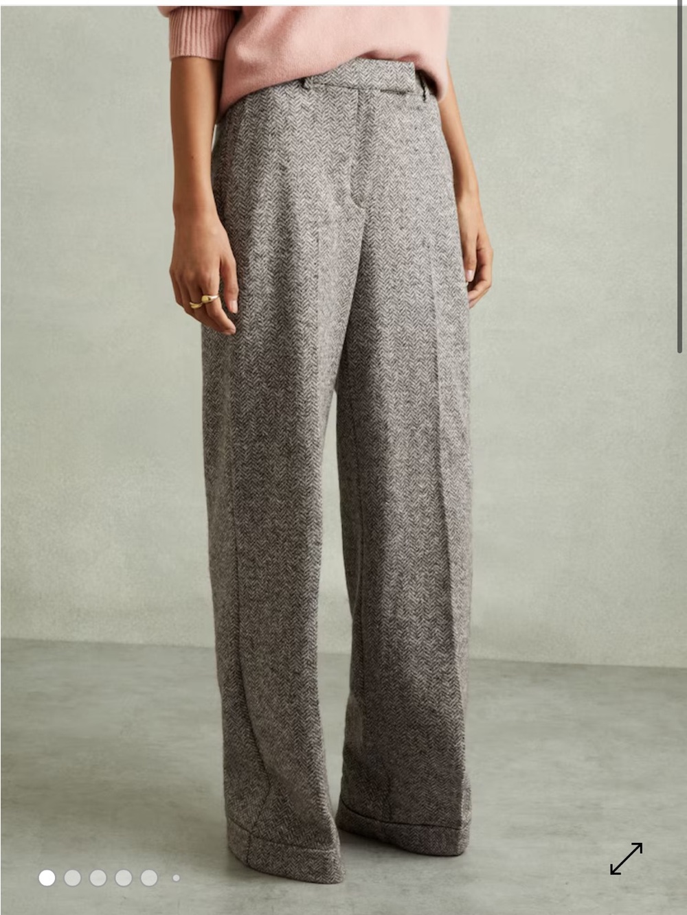 17. Reiss $345 Textured Wool Blend Wide Leg Suit Trousers